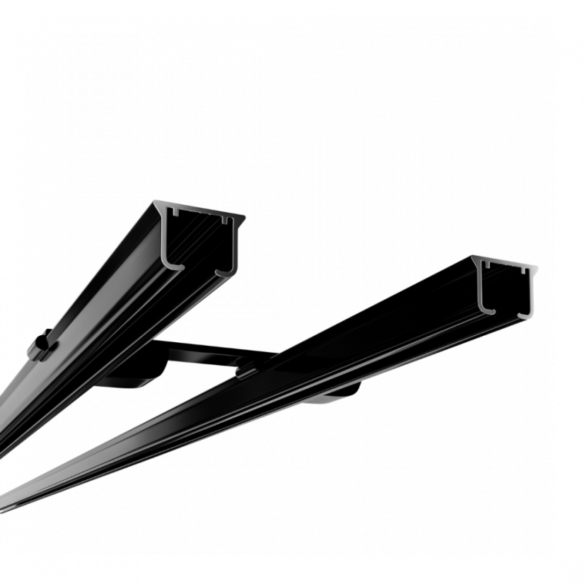 Dvojitá čierna hliníková koľajica KS Forest - Dĺžka: 101 až 150 cm