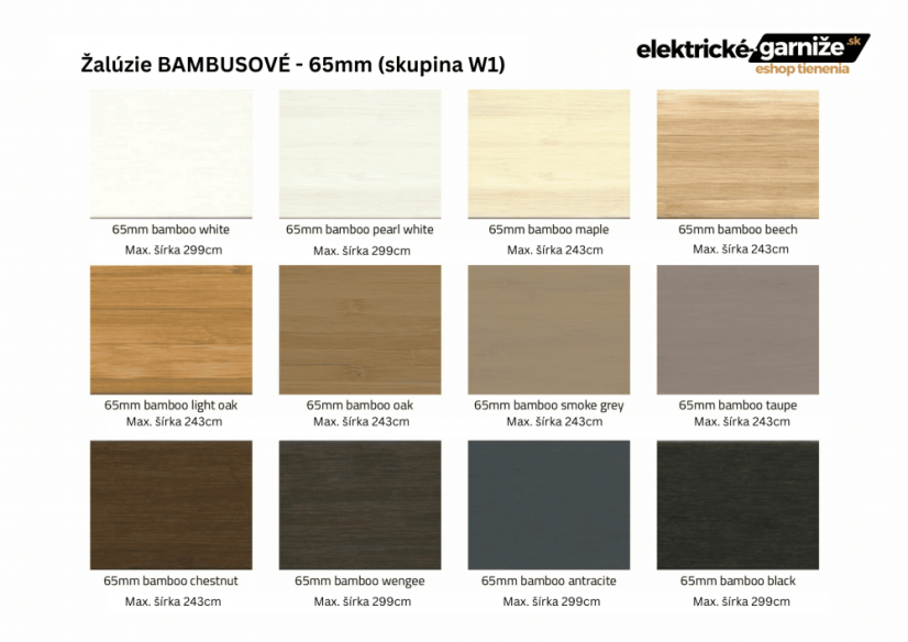 Elektrická žalúzia BAMBUSOVÁ 50/65mm Barion Comfort - Vyberte rozhranie, v ktorom sa Vaša roleta nachádza (ŠxV): 240x220