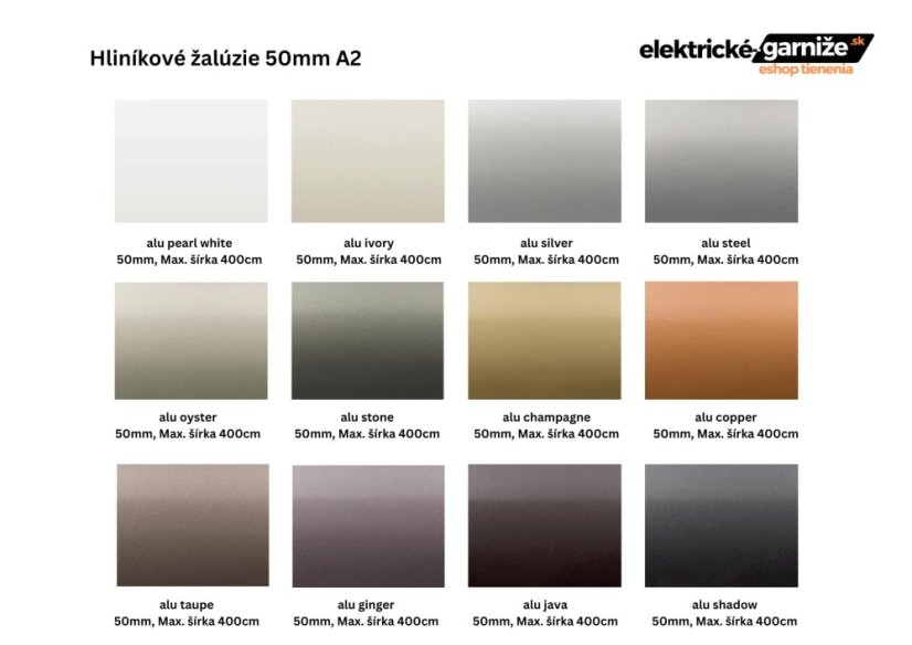 Elektrická žalúzia HLINÍKOVÁ 50mm Barion Comfort A2