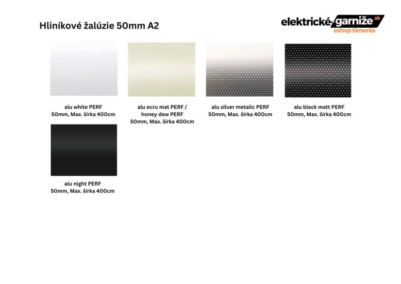 Elektrická žalúzia HLINÍKOVÁ 50mm Barion Comfort A2