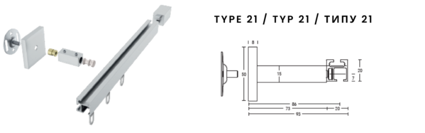 Manuálna garniža Büsche 20x20mm