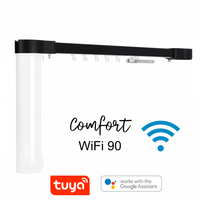 WiFi elektrická garniža čierna