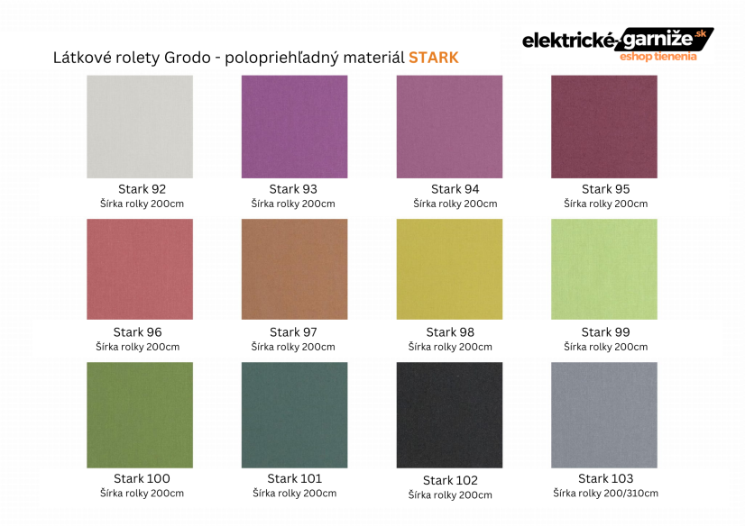 Elektrická polopriehľadná látková roleta Stark
