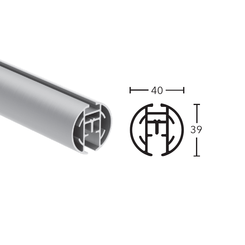 Elektrická garniža Büsche fi40 mm s motormi Somfy/Motionblinds