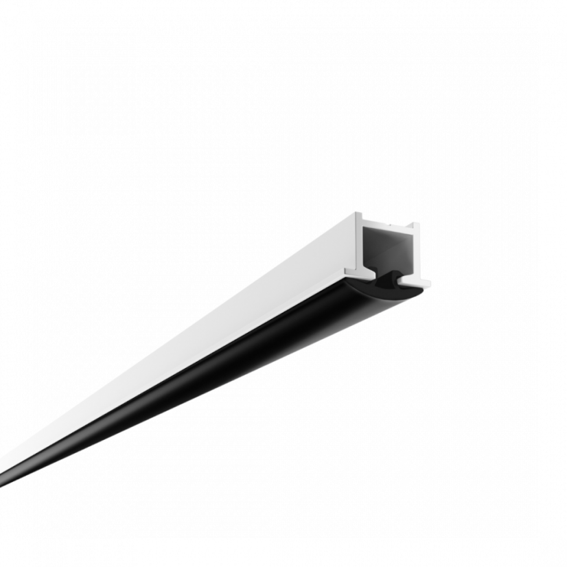 Biela hliníková koľajnica na závesy do sadrokartónu so zabezpečovacím profilom Simple 320 - Dĺžka: 801 až 850 cm