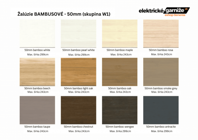 Elektrická žalúzia BAMBUSOVÁ 50/65mm Barion Comfort - Vyberte rozhranie, v ktorom sa Vaša roleta nachádza (ŠxV): 240x220
