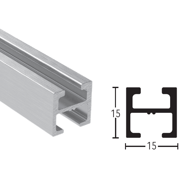 Rozmer koľajnice Busche 15x15